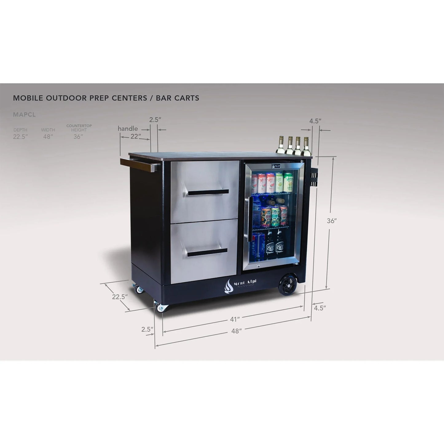 Mont Alpi MAPCL Large Outdoor Prep Center / Bar Cart