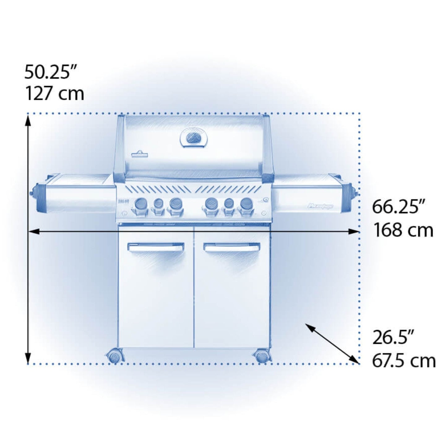Napoleon Prestige® 500 RSIB Black Freestanding Gas Grill w/ Infrared Side and Rear Burners