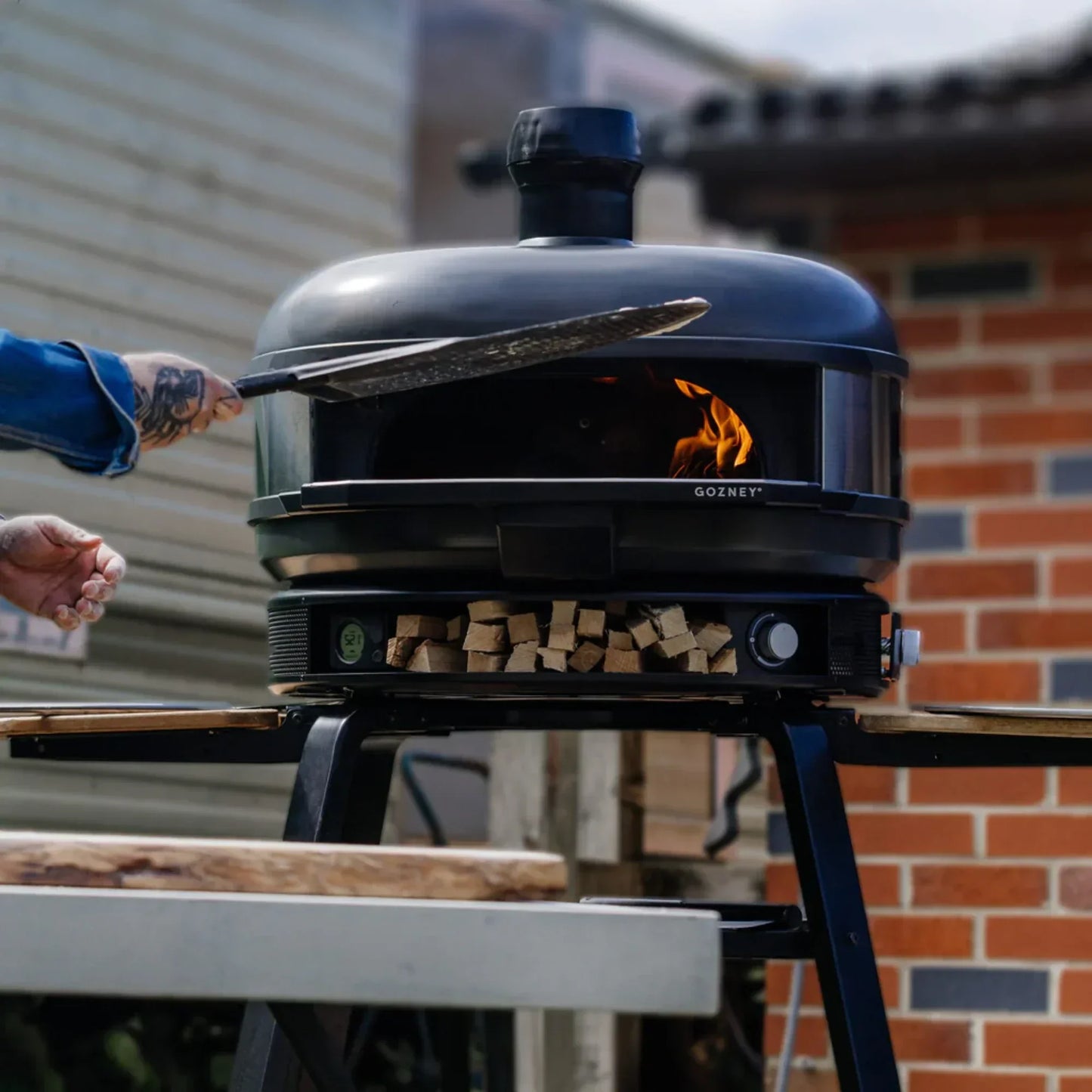 Gozney Off-Black Dome Outdoor Freestanding Propane Gas Pizza Oven Bundle