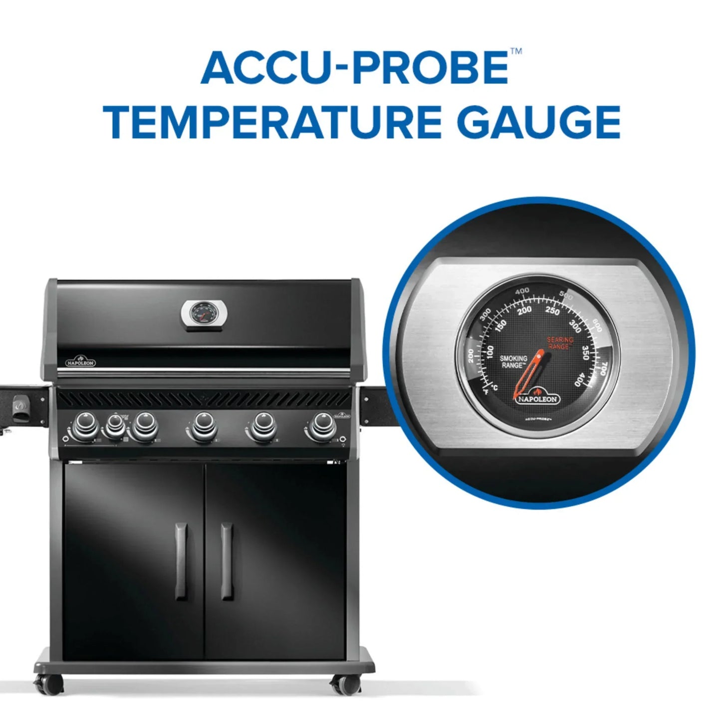 Napoleon Rogue PRO 625 SIB Black Freestanding Gas Grill w/ Infrared Side Burner