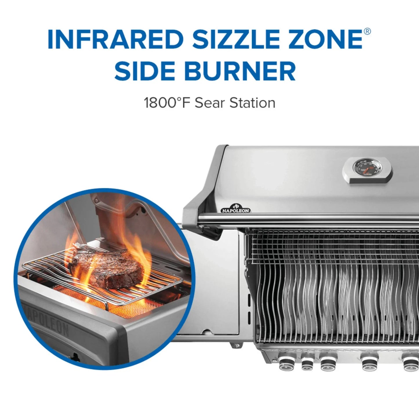 Napoleon Rogue PRO 625 SIB Freestanding Gas Grill w/ Infrared Side Burner