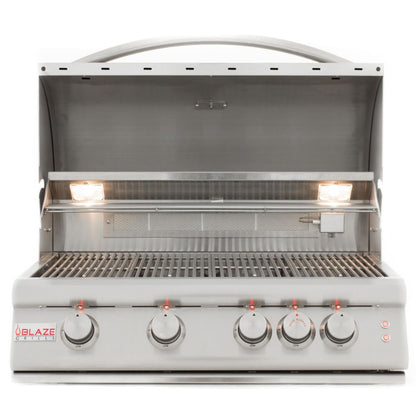 Blaze 32-Inch 4-Burner LTE Gas Grill with Rear Burner & Lighting System