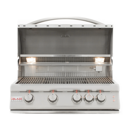 Blaze 32-Inch 4-Burner LTE Built-In Gas Grill with Rear Burner and Built-in Lighting System