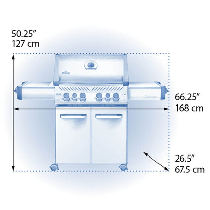 Napoleon Prestige® 500 RSIB Black Freestanding Gas Grill w/ Infrared Side and Rear Burners