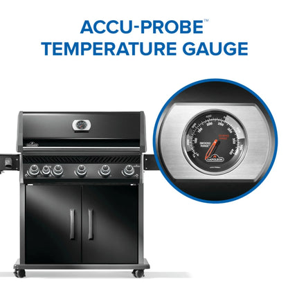 Napoleon Rogue PRO 625 SIB Black Freestanding Gas Grill w/ Infrared Side Burner